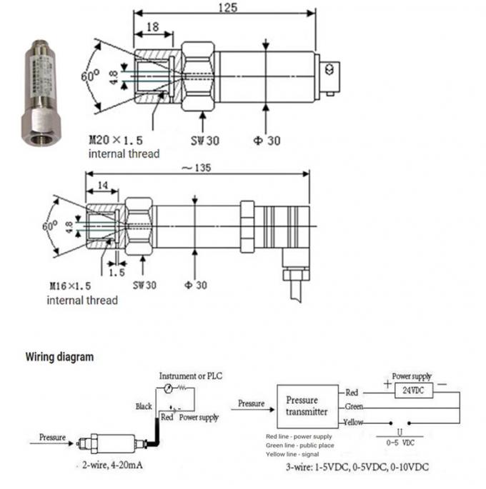 10VDC Ultra High Pressure 1500MPa Przetwornik ciśnienia atmosferycznego 3